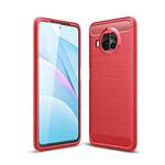 For Xiaomi Mi 10T Lite 5G Brushed Texture Carbon Fiber TPU Case(Red)