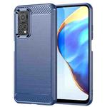 For Xiaomi Mi 10T Pro 5G Brushed Texture Carbon Fiber TPU Case(Navy Blue)