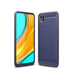 For Xiaomi Poco C3 Brushed Texture Carbon Fiber TPU Case(Navy Blue)