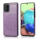 For Samsung Galaxy A71 / A81 / A10 / A91 Double Buckle Mandala Pattern PU+TPU Protective Case with Card Slots & Holder & Photo Frame(Purple)