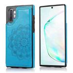 For Samsung Galaxy Note 10 Plus Double Buckle Mandala Pattern PU+TPU Protective Case with Card Slots & Holder & Photo Frame(Blue)