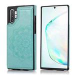 For Samsung Galaxy Note 10 Plus Double Buckle Mandala Pattern PU+TPU Protective Case with Card Slots & Holder & Photo Frame(Green)