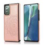 For Samsung Galaxy Note20 Double Buckle Mandala Pattern PU+TPU Protective Case with Card Slots & Holder & Photo Frame(Rose Gold)