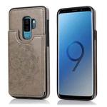 For Samsung Galaxy S9 Double Buckle Mandala Pattern PU+TPU Protective Case with Card Slots & Holder & Photo Frame(Grey)