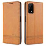 For OPPO K7x / Realme V5 5G AZNS Magnetic Calf Texture Horizontal Flip Leather Case with Card Slots & Holder & Wallet(Light Brown)