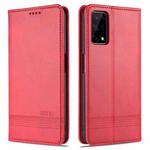 For OPPO K7x / Realme V5 5G AZNS Magnetic Calf Texture Horizontal Flip Leather Case with Card Slots & Holder & Wallet(Red)