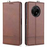For Huawei Enjoy 20 Plus 5G AZNS Magnetic Calf Texture Horizontal Flip Leather Case with Card Slots & Holder & Wallet(Dark Brown)
