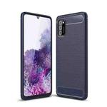 For Samsung Galaxy A02s Brushed Texture Carbon Fiber TPU Case(Navy Blue)