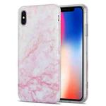 TPU Glossy Marble Pattern IMD Protective Case For iPhone X / XS(Light Pink)