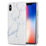 TPU Glossy Marble Pattern IMD Protective Case For iPhone X / XS(White)