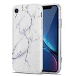 TPU Glossy Marble Pattern IMD Protective Case For iPhone XR(White)