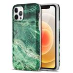 For iPhone 12 mini TPU Glossy Marble Pattern IMD Protective Case (Emerald Green)