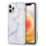 TPU Glossy Marble Pattern IMD Protective Case For iPhone 12(White)
