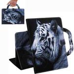 For Lenovo Tab M10 FHD REL TB-X605 Portable Coloured Drawing Horizontal Flip Leather Case with Holder & Card Slots & Wallet(White Tiger)
