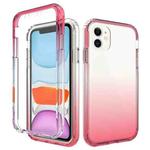 For iPhone 11 Shockproof  High Transparency Two-color Gradual Change PC+TPU Candy Colors Protective Case (Red)