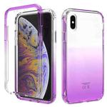 For iPhone X / XS Shockproof  High Transparency Two-color Gradual Change PC+TPU Candy Colors Protective Case(Purple)