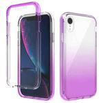 For iPhone XR Shockproof  High Transparency Two-color Gradual Change PC+TPU Candy Colors Protective Case(Purple)