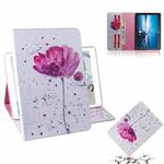 For Lenovo Tab M10 FHD REL TB-X605 Coloured Drawing Horizontal Flip Leather Case with Holder & Card Slots & Wallet(Purple Orchid)