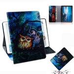 For Lenovo Tab M10 FHD REL TB-X605 Coloured Drawing Horizontal Flip Leather Case with Holder & Card Slots & Wallet(Owl)
