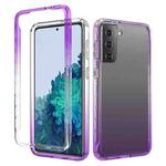 For Samsung Galaxy S21+ 5G Shockproof  High Transparency Two-color Gradual Change PC+TPU Candy Colors Protective Case(Purple)