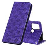 For OPPO A53 / A53s / A32 / A33 Lucky Flowers Embossing Pattern Magnetic Horizontal Flip Leather Case with Holder & Card Slots(Purple)