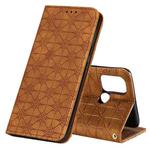 For OPPO A53 / A53s / A32 / A33 Lucky Flowers Embossing Pattern Magnetic Horizontal Flip Leather Case with Holder & Card Slots(Yellow Brown)