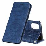For OPPO Realme 7 Pro Lucky Flowers Embossing Pattern Magnetic Horizontal Flip Leather Case with Holder & Card Slots(Dark Blue)