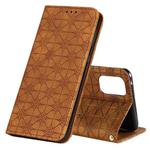 For OPPO Realme 7 Pro Lucky Flowers Embossing Pattern Magnetic Horizontal Flip Leather Case with Holder & Card Slots(Yellow Brown)