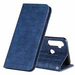 For OPPO Realme 5 / C3 / 6i Lucky Flowers Embossing Pattern Magnetic Horizontal Flip Leather Case with Holder & Card Slots(Dark Blue)