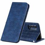 For OPPO Reno4 Pro 5G Lucky Flowers Embossing Pattern Magnetic Horizontal Flip Leather Case with Holder & Card Slots(Dark Blue)