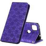 For Google Pixel 4a Lucky Flowers Embossing Pattern Magnetic Horizontal Flip Leather Case with Holder & Card Slots(Purple)