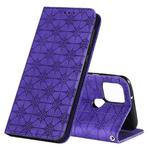 For Google Pixel 5 Lucky Flowers Embossing Pattern Magnetic Horizontal Flip Leather Case with Holder & Card Slots(Purple)