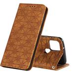 For Google Pixel 5 Lucky Flowers Embossing Pattern Magnetic Horizontal Flip Leather Case with Holder & Card Slots(Yellow Brown)