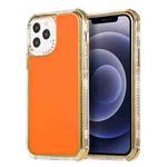 For iPhone 11 Pro Max 3 in 1 Dreamland Electroplating Solid Color TPU + Transparent Border Protective Case (Orange)