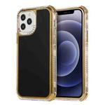 3 in 1 Dreamland Electroplating Solid Color TPU + Transparent Border Protective Case For iPhone 12 / 12 Pro(Black)