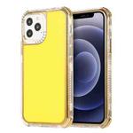 3 in 1 Dreamland Electroplating Solid Color TPU + Transparent Border Protective Case For iPhone 12 / 12 Pro(Yellow)