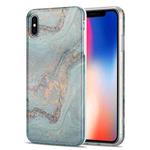 TPU Gilt Marble Pattern Protective Case For iPhone X / XS(Light Blue)