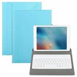 Universal Detachable Bluetooth Keyboard + Leather Tablet Case without Touchpad for iPad 9-10 inch, Specification:White Keyboard(Blue)