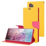 For Galaxy Note 10+ MERCURY GOOSPERY FANCY DIARY Horizontal Flip Leather Case with Holder & Card Slots & Wallet(Yellow)