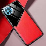 For OPPO F17 Pro / A93 / F17 / A73 (2020) All-inclusive Leather + Organic Glass Protective Case with Metal Iron Sheet(Red)