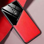 For OPPO Reno Z All-inclusive Leather + Organic Glass Protective Case with Metal Iron Sheet(Red)