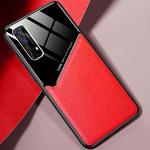 For OPPO Realme 7 All-inclusive Leather + Organic Glass Protective Case with Metal Iron Sheet(Red)