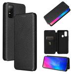 For DOOGEE N30 Carbon Fiber Texture Horizontal Flip TPU + PC + PU Leather Case with Card Slot(Black)