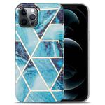 For iPhone 11 Pro Max Splicing Marble Pattern TPU Protective Case (Blue)