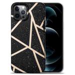 For iPhone 11 Pro Max Splicing Marble Pattern TPU Protective Case (Black)
