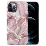 For iPhone 12 Pro Max Splicing Marble Pattern TPU Protective Case(Pink)