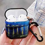 Oil Painting Pattern Earphone Protective Case with Hook For AirPods 1 / 2 (Rhone River)