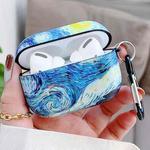 Oil Painting Pattern Earphone Protective Case with Hook For AirPods Pro(Starry Sky)
