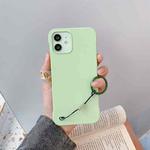 For iPhone 12 mini Skin Feeling Protective Case with Lanyard (Green)