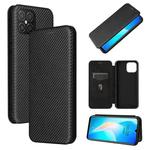 For Huawei nova 8 SE Carbon Fiber Texture Horizontal Flip TPU + PC + PU Leather Case with Card Slot(Black)